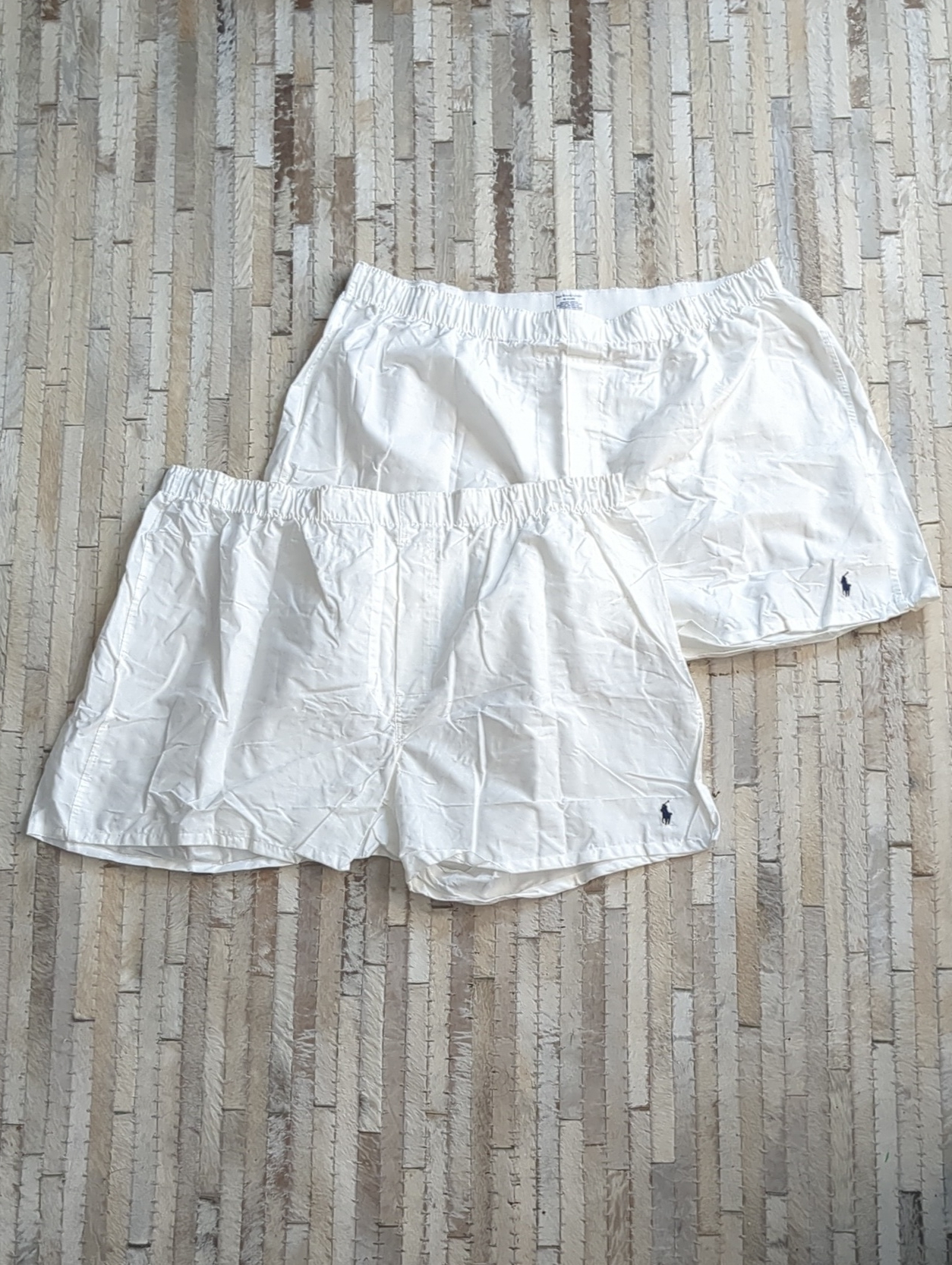 Polo Ralph Lauren Men's Xl 100% Cotton Woven White Boxer Shorts (Set Of 2) Nwot